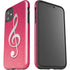 Pink Glitter Music Note iPhone 11 Impact Case