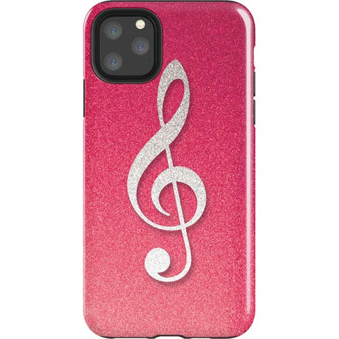 Pink Glitter Music Note iPhone 11 Pro Max Impact Case