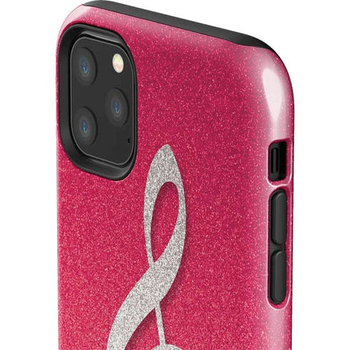 Pink Glitter Music Note iPhone 11 Pro Max Impact Case