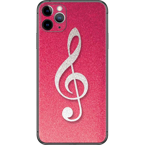 Pink Glitter Music Note iPhone 11 Pro Max Skin
