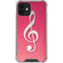 Pink Glitter Music Note iPhone 12 Clear Case