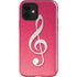Pink Glitter Music Note iPhone 12 Impact Case