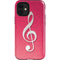 Pink Glitter Music Note iPhone 12 Mini Impact Case