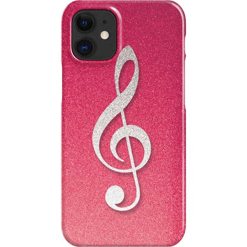 Pink Glitter Music Note iPhone 12 Mini Lite Case