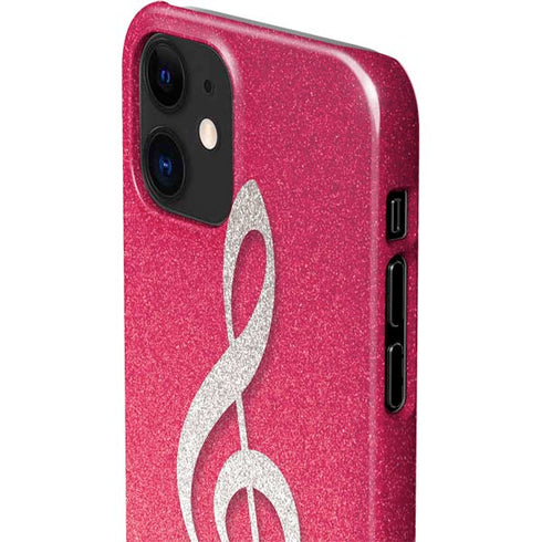 Pink Glitter Music Note iPhone 12 Mini Lite Case
