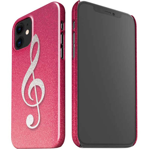 Pink Glitter Music Note iPhone 12 Mini Lite Case