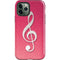 Pink Glitter Music Note iPhone 12 Pro Impact Case