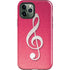 Pink Glitter Music Note iPhone 12 Pro Impact Case
