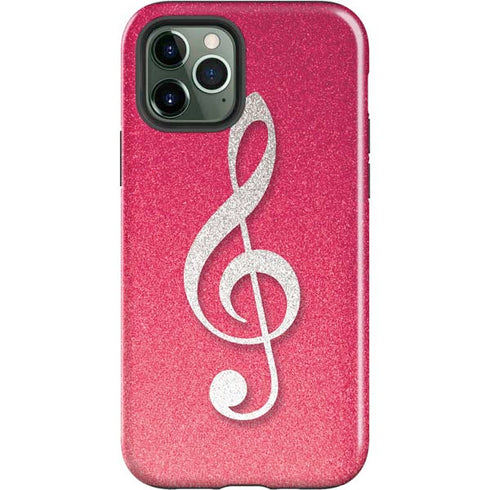 Pink Glitter Music Note iPhone 12 Pro Max Impact Case