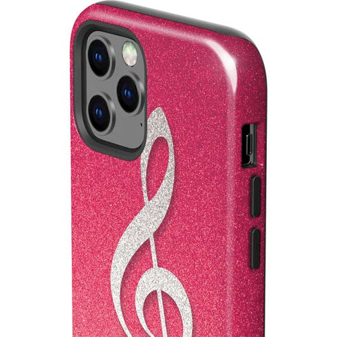 Pink Glitter Music Note iPhone 12 Pro Max Impact Case