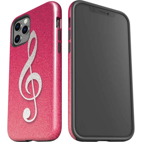 Pink Glitter Music Note iPhone 12 Pro Max Impact Case