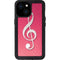 Pink Glitter Music Note iPhone 13 Mini Waterproof Case