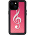 Pink Glitter Music Note iPhone 13 Mini Waterproof Case