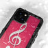 Pink Glitter Music Note iPhone 13 Mini Waterproof Case