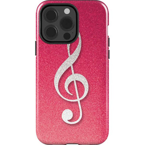 Pink Glitter Music Note iPhone 13 Pro Impact Case