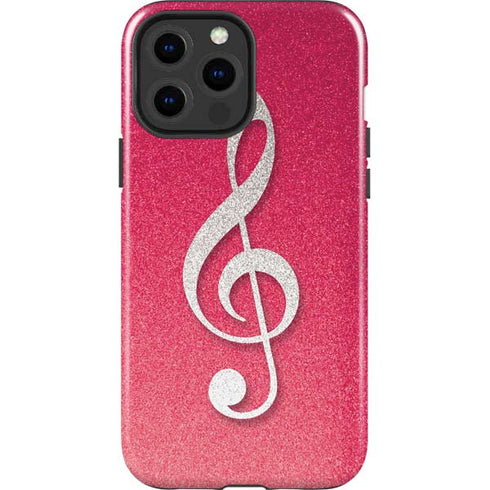 Pink Glitter Music Note iPhone 13 Pro Max Impact Case