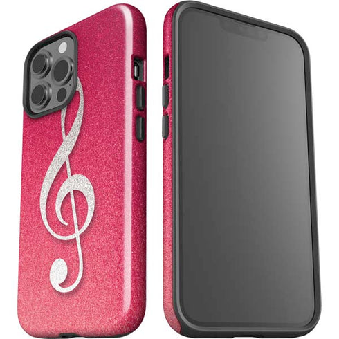 Pink Glitter Music Note iPhone 13 Pro Max Impact Case