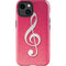 Pink Glitter Music Note iPhone 15 Plus Impact Case