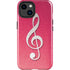 Pink Glitter Music Note iPhone 14 Plus Impact Case