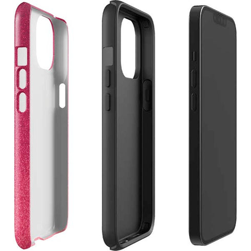 Pink Glitter Music Note iPhone 14 Plus Impact Case