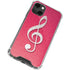 Pink Glitter Music Note iPhone 14 Plus Clear Case