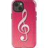 Pink Glitter Music Note iPhone 15 Impact Case