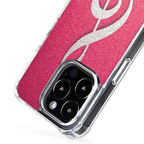 Pink Glitter Music Note iPhone 15 Pro MagSafe Case