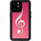 Pink Glitter Music Note iPhone 14 Pro Max Waterproof Case