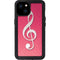Pink Glitter Music Note iPhone 15 Plus Waterproof Case