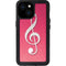 Pink Glitter Music Note iPhone 15 Waterproof Case