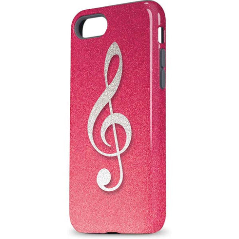 Pink Glitter Music Note iPhone 7 Pro Case