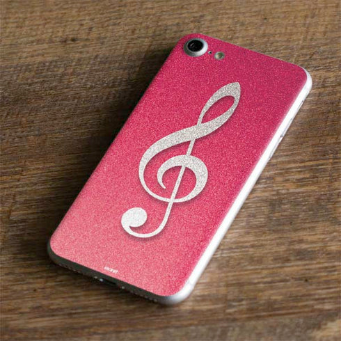Pink Glitter Music Note iPhone 7 Skin