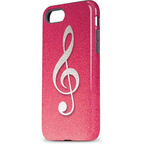 Pink Glitter Music Note iPhone 8 Pro Case