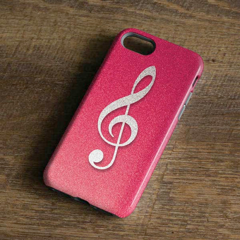 Pink Glitter Music Note iPhone 8 Pro Case