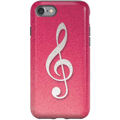 Pink Glitter Music Note iPhone SE (2nd & 3rd Gen) Pro Case