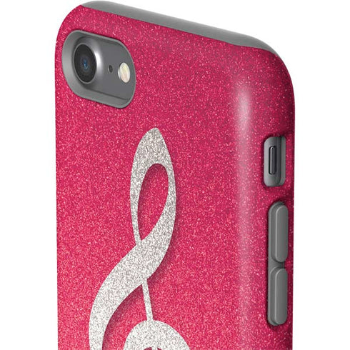 Pink Glitter Music Note iPhone SE (2nd & 3rd Gen) Pro Case