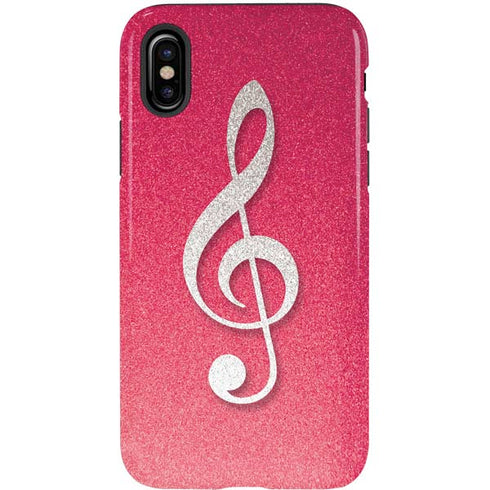 Pink Glitter Music Note iPhone XS Pro Case