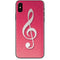 Pink Glitter Music Note iPhone XS Skin