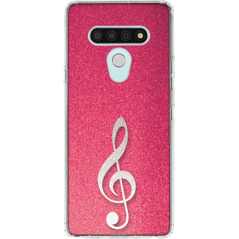 Pink Glitter Music Note LG Stylo 6 Clear Case