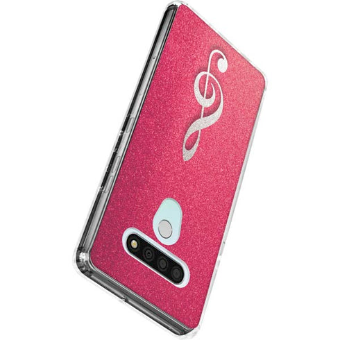 Pink Glitter Music Note LG Stylo 6 Clear Case