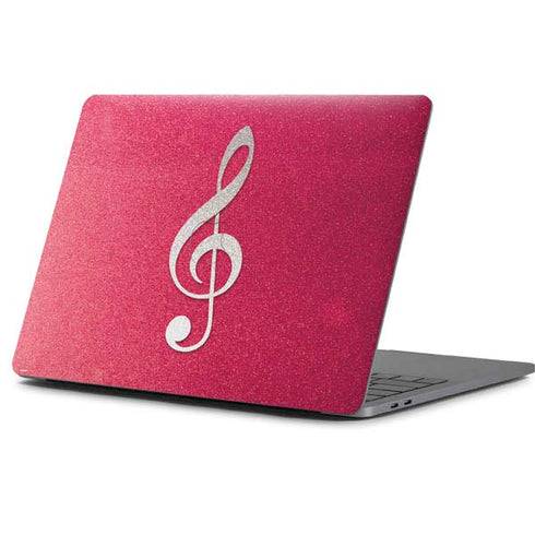 Pink Glitter Music Note Apple MacBook Pro 13-inch Skin