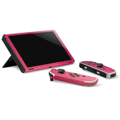 Pink Glitter Music Note Nintendo Switch OLED (2021) Skin