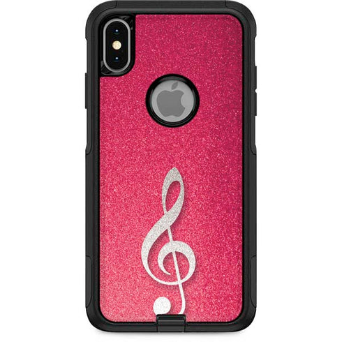 Pink Glitter Music Note Otterbox Commuter iPhone Skin