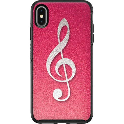 Pink Glitter Music Note Otterbox Symmetry iPhone Skin