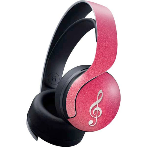 Pink Glitter Music Note PULSE 3D Wireless Headset for PS5 Skin