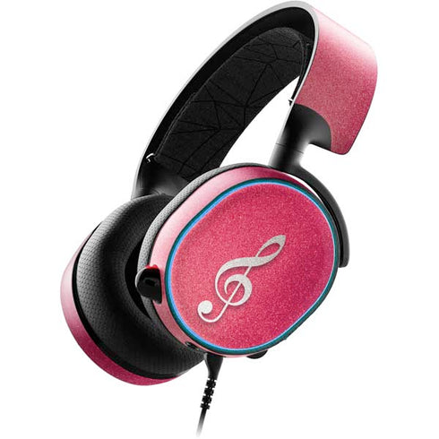 Pink Glitter Music Note SteelSeries Arctis 3 Skin