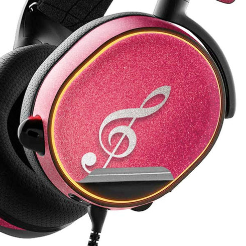 Pink Glitter Music Note SteelSeries Arctis 3 Skin