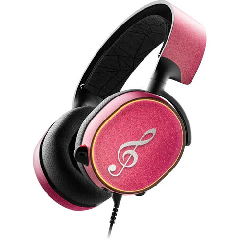 Pink Glitter Music Note SteelSeries Arctis 5 Skin