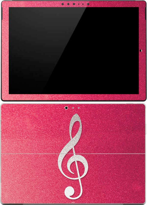 Pink Glitter Music Note Surface Pro 4 Skin