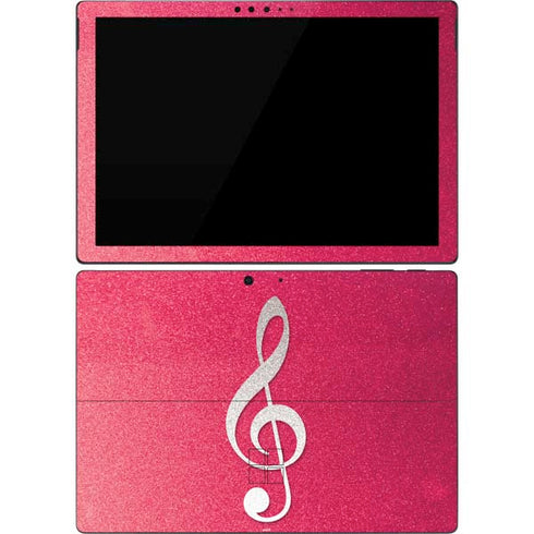 Pink Glitter Music Note Surface Pro 7 Skin